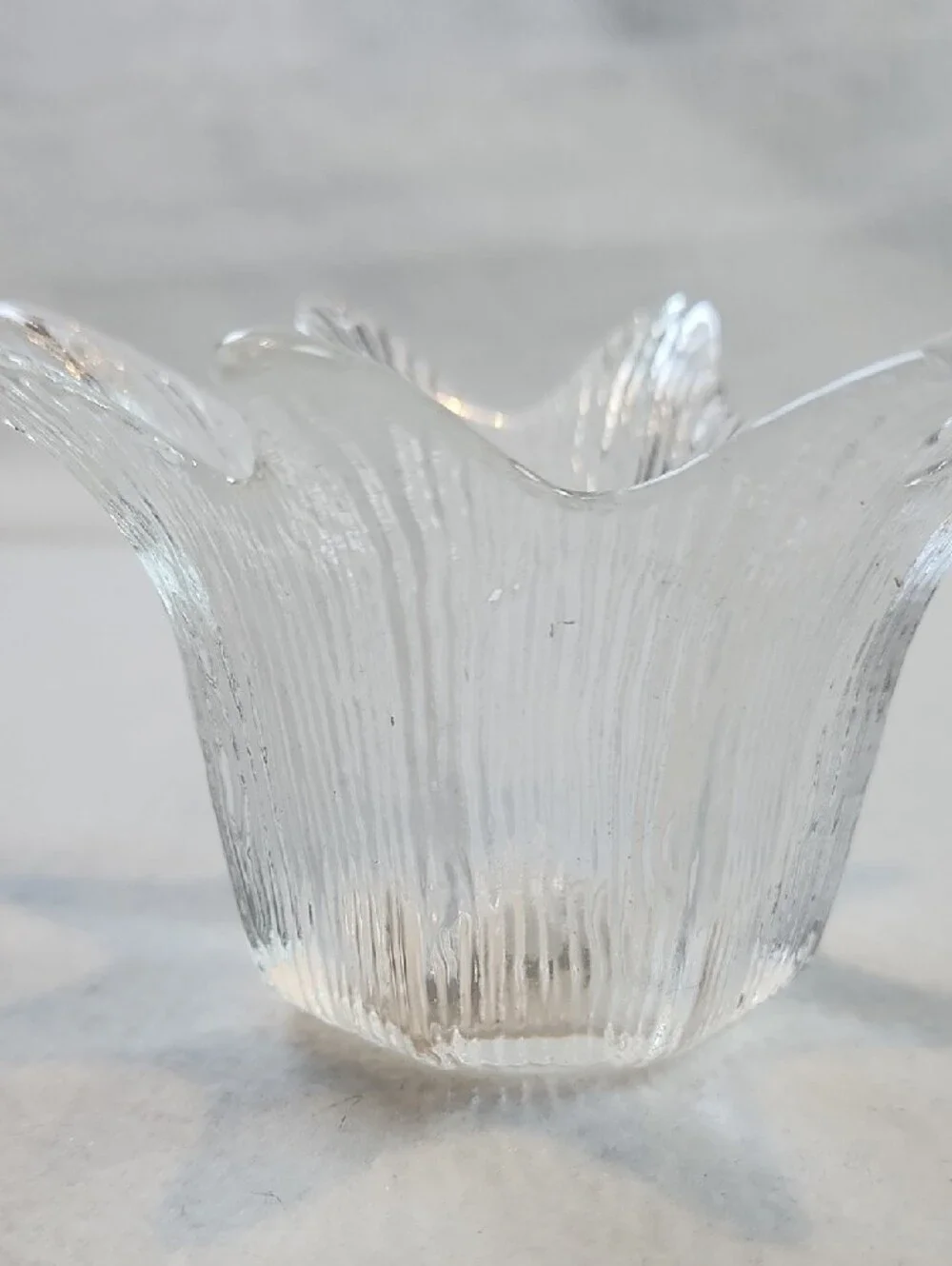 Vintage PartyLite Clear Crystal Tulip Votive Candleholder